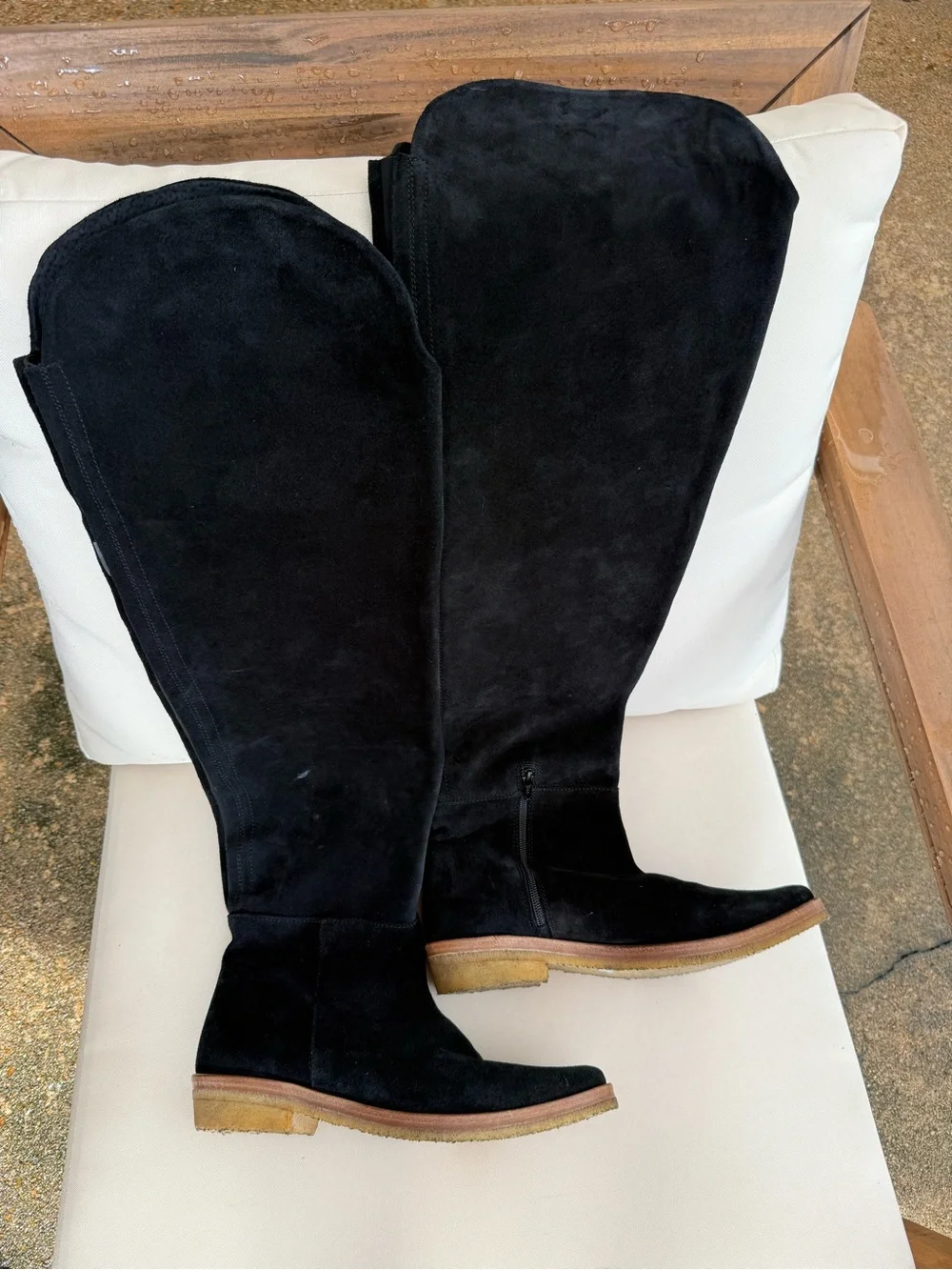Free People Banks Over-The-Knee black suede Boots